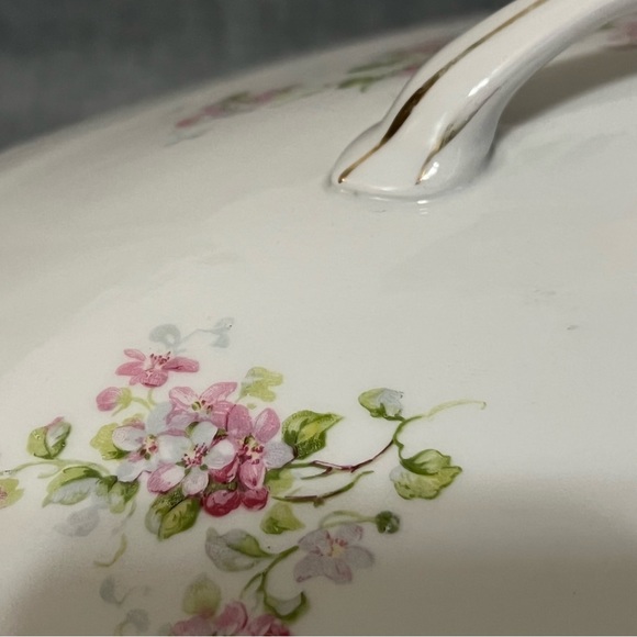 Victoria Austria Vintage Oval Pink Flowers Serving Bowl - Picture 5 of 9